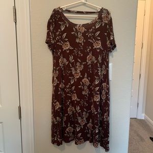 Trendy Floral swing dress with low cut back